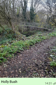 A picture of the Blackwater at Hollybush showing the bridge over the river.