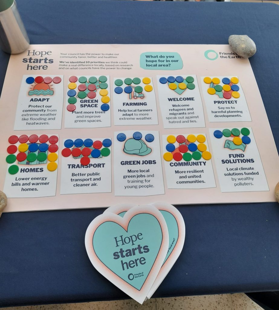 A chart showing choices made by members of the public in Rushmoor. Red is first choice followed by blue, yellow and green.